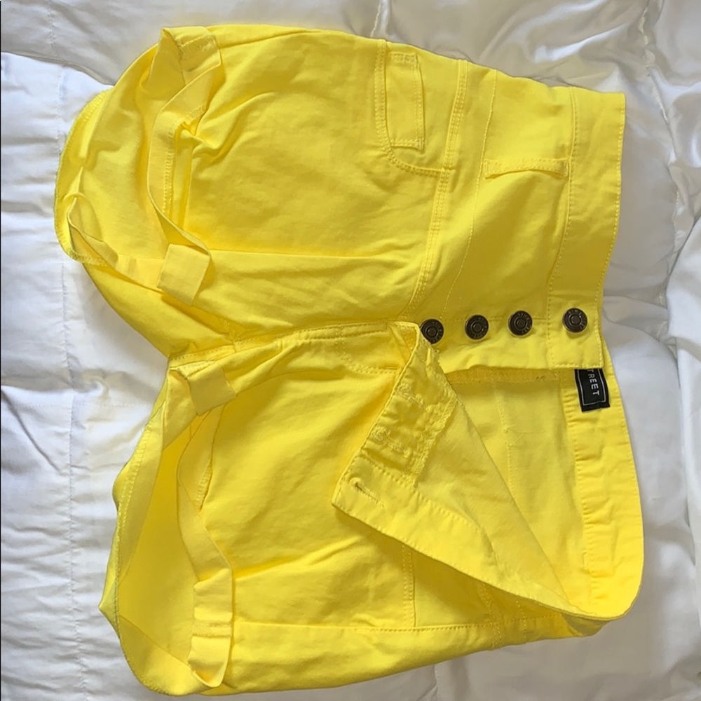 Yellow high waisted shorts